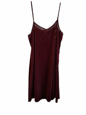 Wine Ribbed Slip Dress